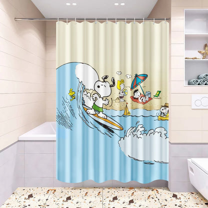 Snoopy Anime Shower Curtain, Bathroom Accessories