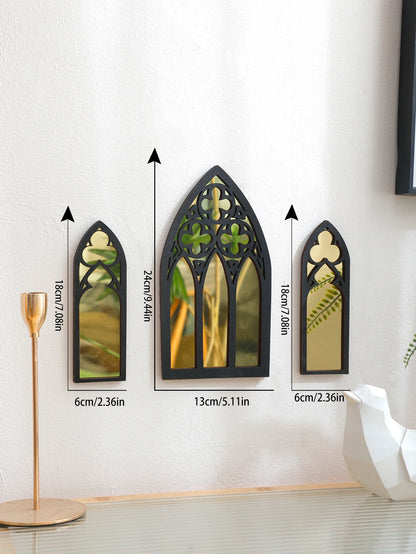 3 Pcs Wall Home Decorative Gothic Mirrors