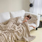 New Imitation Rabbit Plush Warm Blanket Set