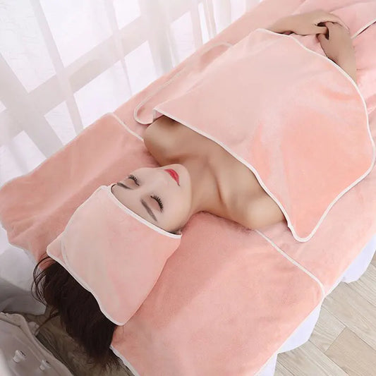 3Pcs Beauty Salon Fiber Towel Set Turban+ Towel + Pillow Cover Towels