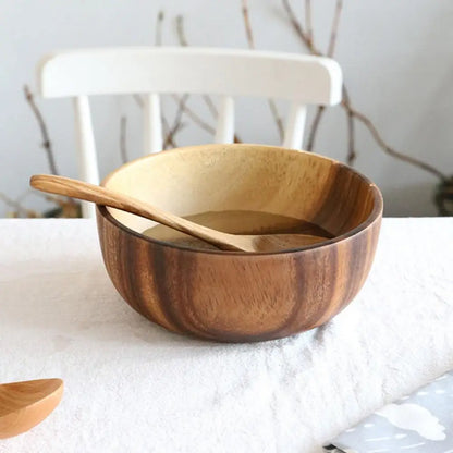 Salad Bowl Japanese Practical Wooden Soup Bowl