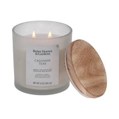 Cashmere Teak Scented Candle Burn Time 40 Hours