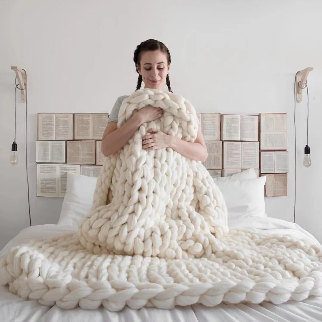 Handmade Chunky Knit Blanket Large
