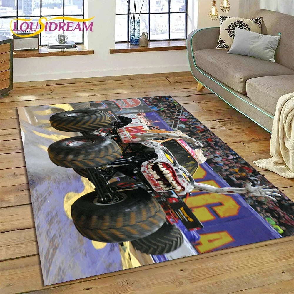 Monster Truck Monster Jam Cartoon Rug Carpet