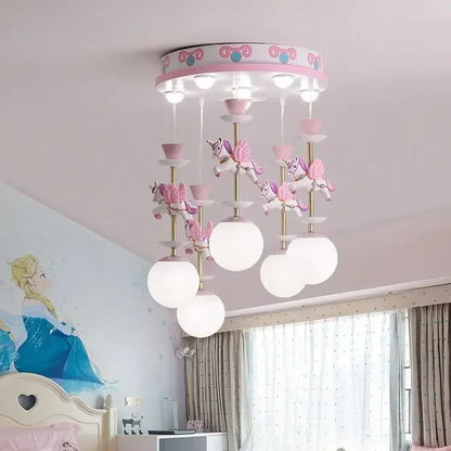 Children's room pendant princess bed cartoon boy girl Nordic creative Pegasus baby lamp