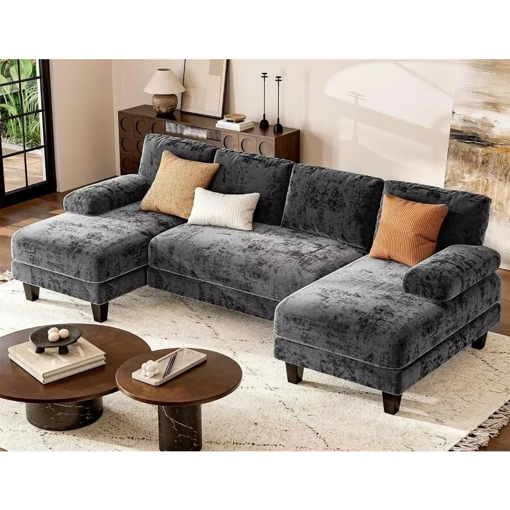 U Shaped Sectional Couches for Living Room 111 Inch Modular Sofa