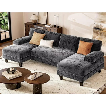 U Shaped Sectional Couches for Living Room 111 Inch Modular Sofa