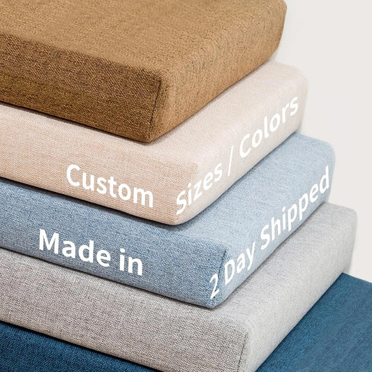 Custom Bench Cushions Chair Seat Sofa Pillow Bay Window Cushion Indoor Outdoor