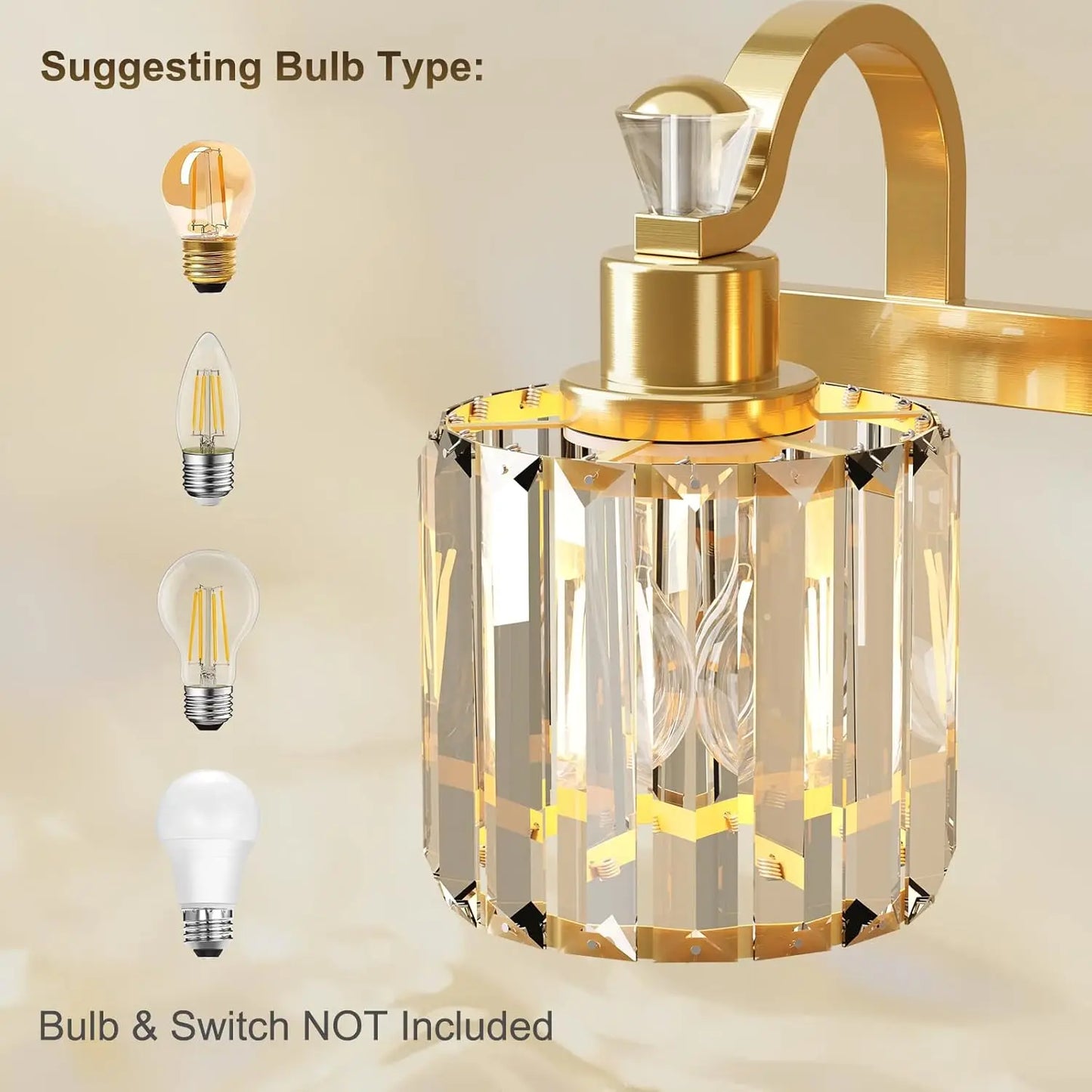 Crystal Gold Bathroom Vanity Light 6 Light Modern Bathroom Vanity Light