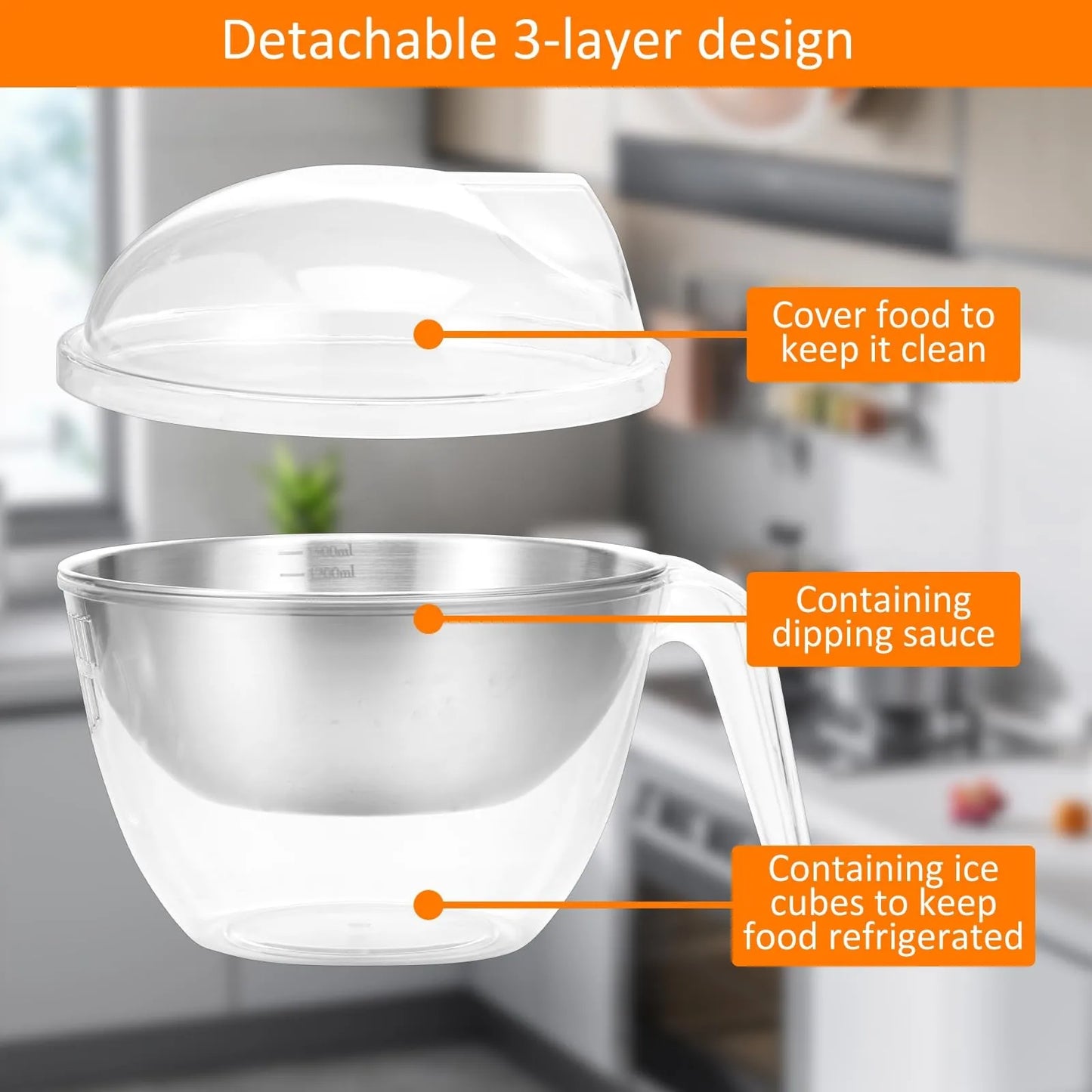 2 Pcs 50oz Large Capacity Cold Serving Dish