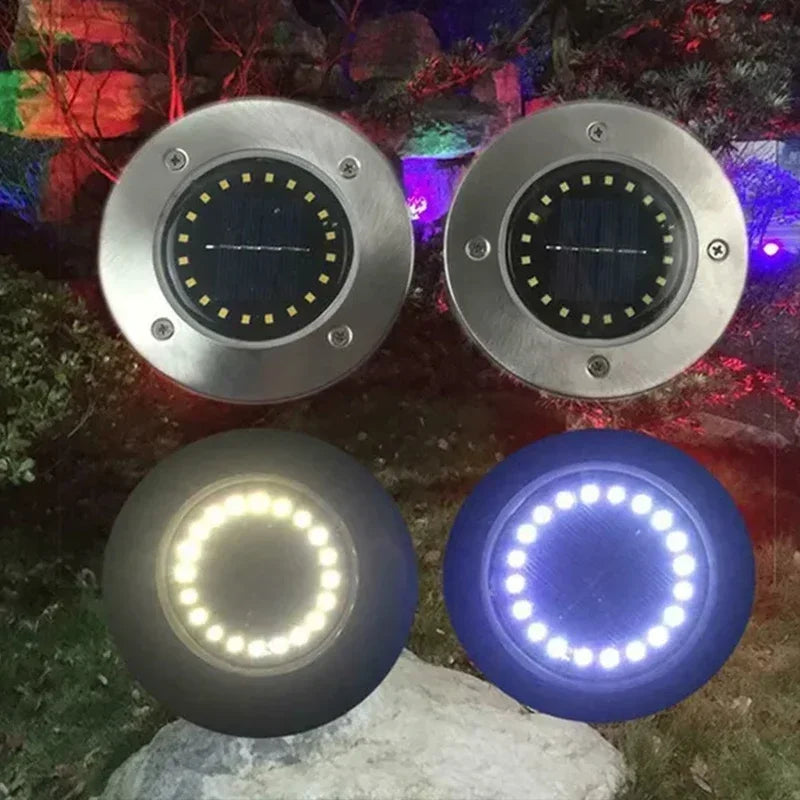 1/4/8Pcs Solar Lights Outdoor 8/20LEDs Disk Underground Lamp