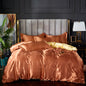 3-Pieces Silky Satin Duvet Cover Set Queen Size Soft Smooth Durable Comforter