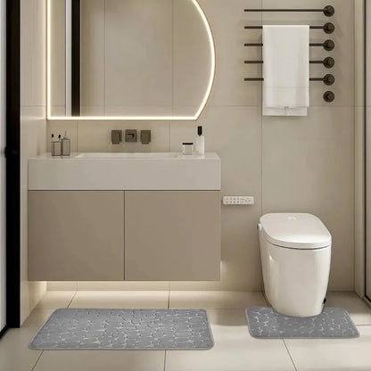 Bathroom Mat Non-Slip Coral Fleece Bath Set Bathroom 2 Piece