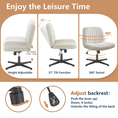 JHK Cross Legged Office Living Room Rocking Gaming Chair Adjustable Swivel
