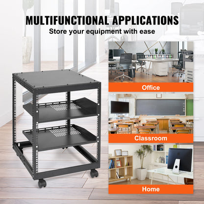 VEVORServer Rack with Adjustable Depth,