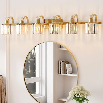 Crystal Gold Bathroom Vanity Light 6 Light Modern Bathroom Vanity Light