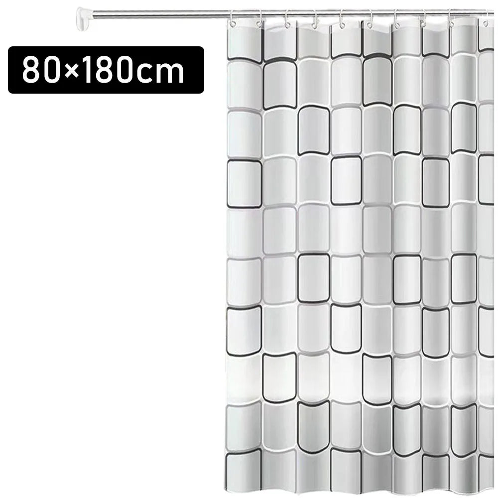 Shower Curtain Liner PEVA Square Shower Liner Plastic Waterproof Shower Curtains with Holes Modern Bathroom Partition Curtain