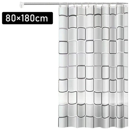 Shower Curtain Liner PEVA Square Shower Liner Plastic Waterproof Shower Curtains with Holes Modern Bathroom Partition Curtain