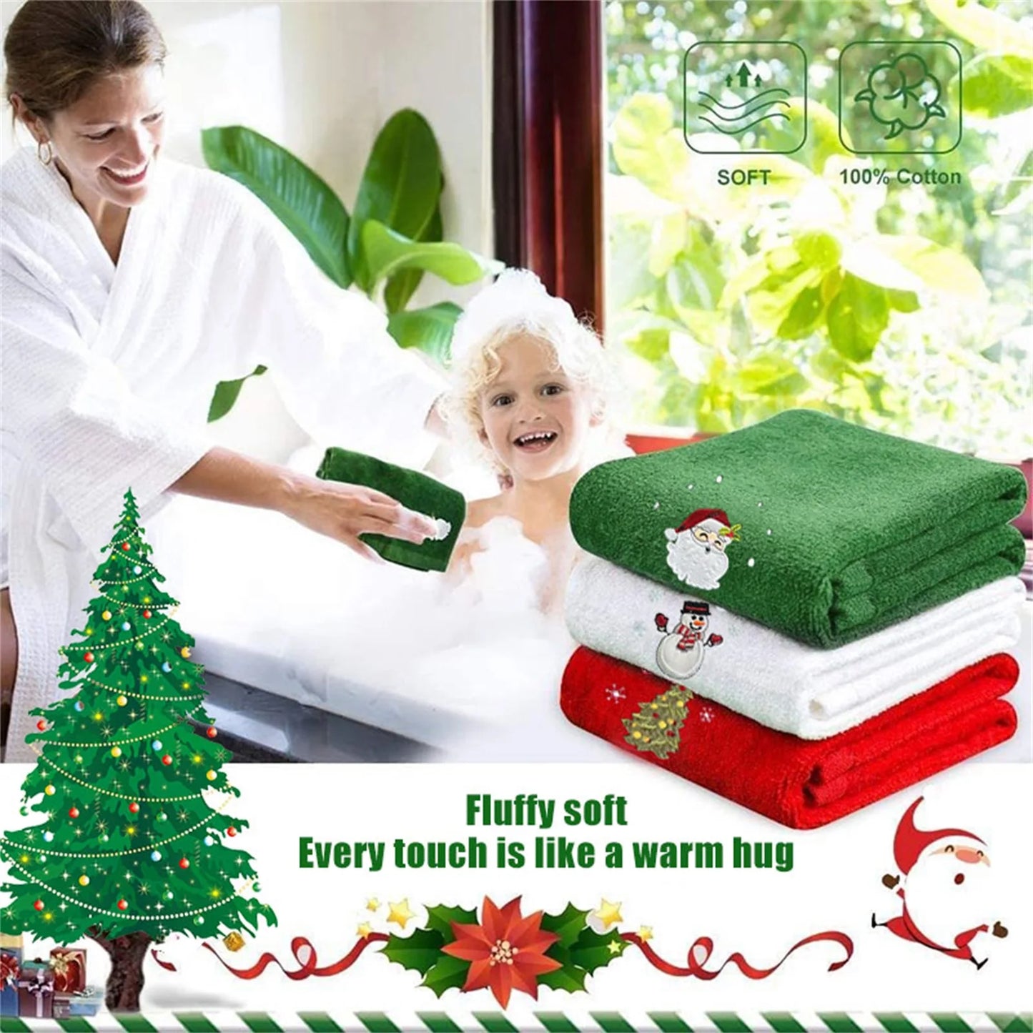 New Year Towel Classic, Christmas Hand Towels Set