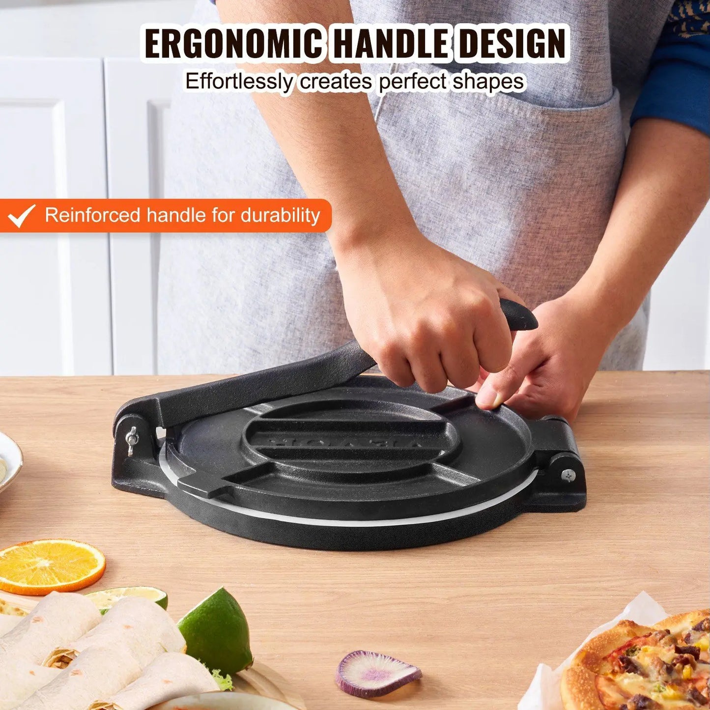 Tortilla Press, 8 Inch, Cast-Iron Heavy-Duty