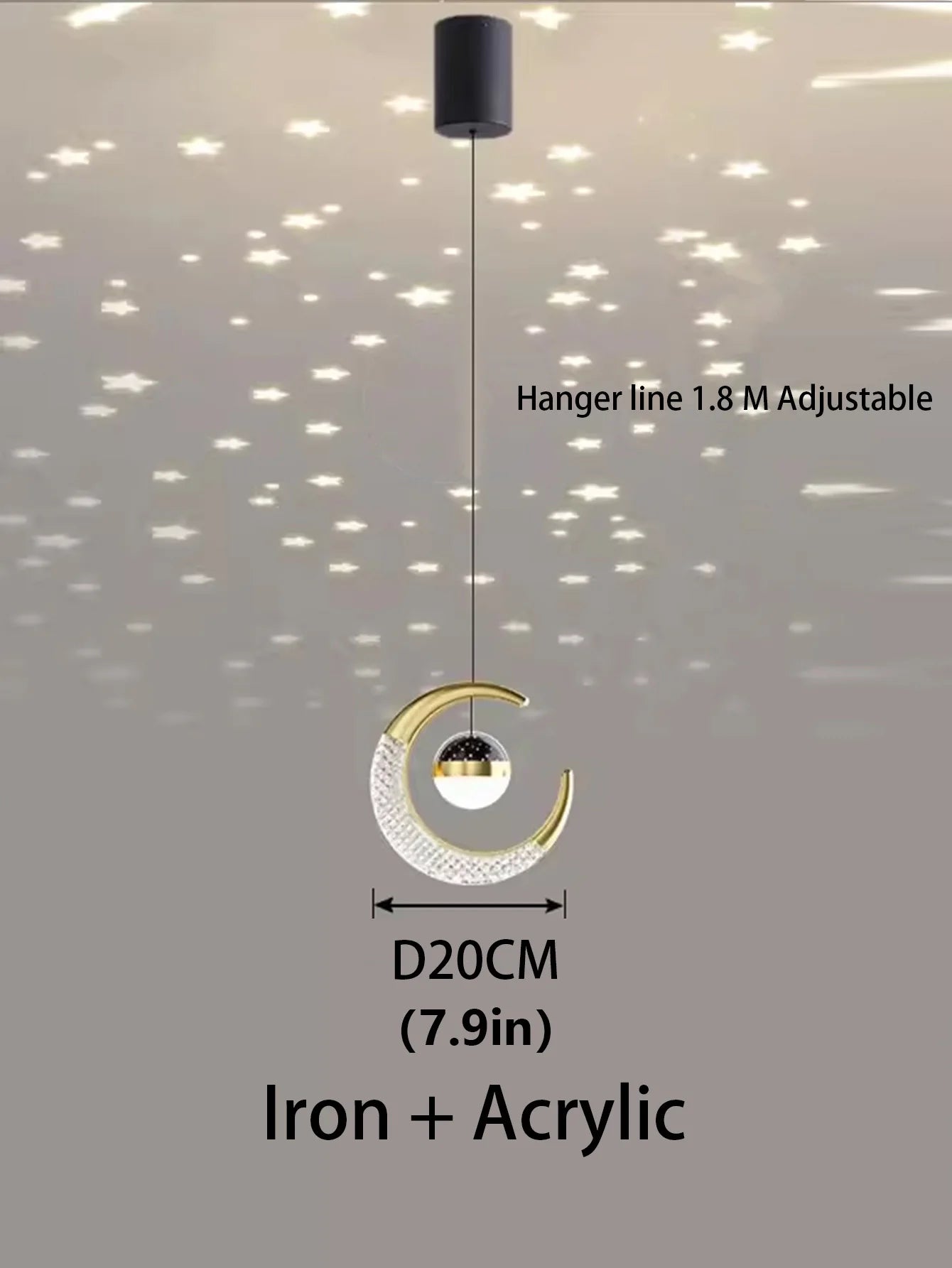 Creative led Ceiling Light W / Moon Stars