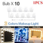 LED Makeup Mirror Light Bulbs USB Charging Vanity Makeup Mirror Lights Bathroom Dressing Table Lighting Dimmable LED Wall Lamp