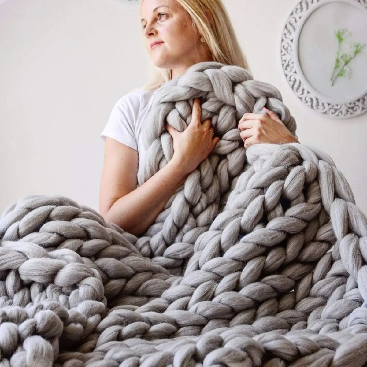Handmade Chunky Knit Blanket Large
