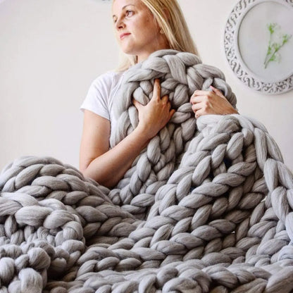Handmade Chunky Knit Blanket Large
