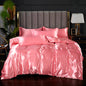 3-Pieces Silky Satin Duvet Cover Set Queen Size Soft Smooth Durable Comforter