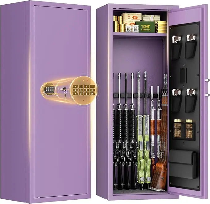 Fireproof Rifle and Pistol Safe with Digital Lock, Adjustable Shelves