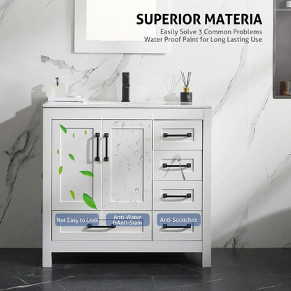 18" Modern Bathroom Furniture Wash Vanity Storage Cabinet