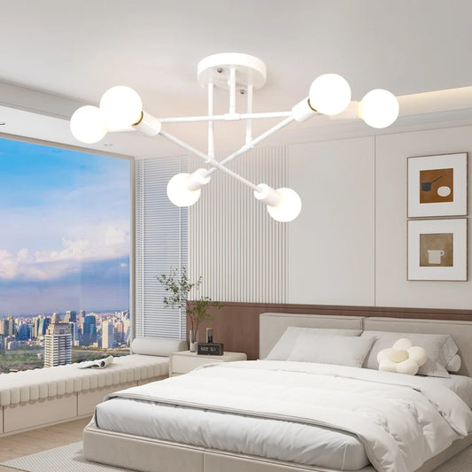 6-pack White Ceiling LED Ceiling Light, Modern Living Room