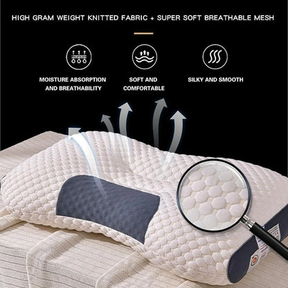 2PCS Pillow Knitted Neck Pillow for Side, Back and Prone Sleeping