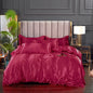 3-Pieces Silky Satin Duvet Cover Set Queen Size Soft Smooth Durable Comforter