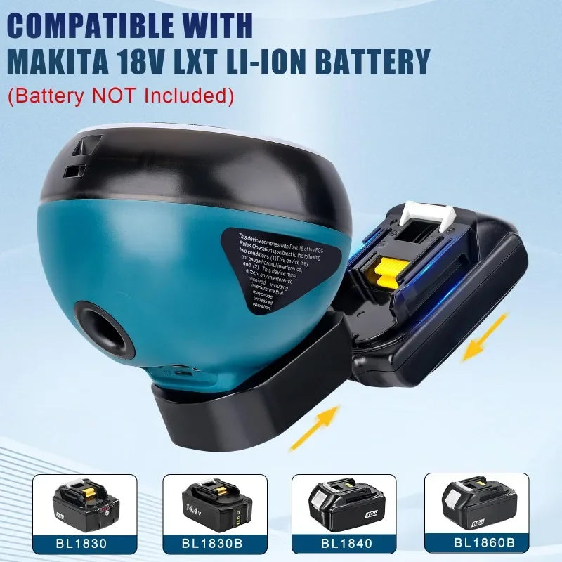 Portable Wireless Speaker for Makita/DeWalt/Milwaukee/Bosch 18V-20V Battery Supports Bluetooth 5.3 High-Definition Sound Quality