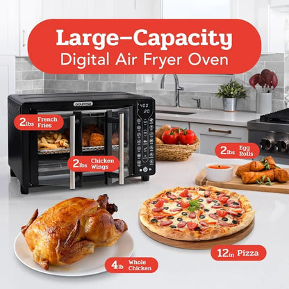 Large 24L Capacity Toaster Oven Air Fryer Combo W / 17 Cooking Presets & 1700W
