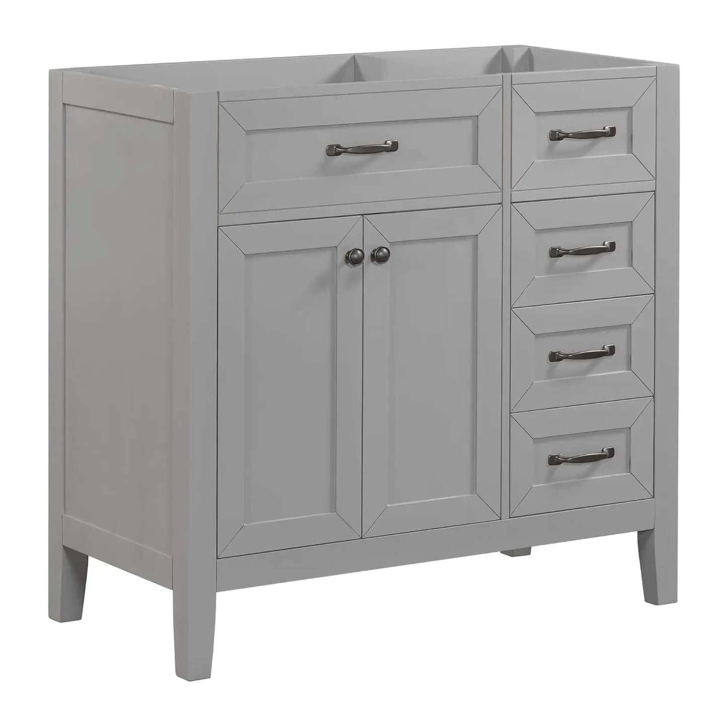 36 Inch Bathroom Vanity Cabinet Base White Storage 1 Door 6 Drawers, Customized