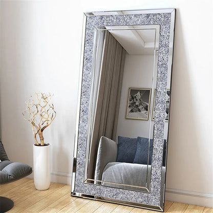 Decor Mirrors Rectangle Venetian Wall Mirrors Polished Crush Crystal Diamond Edge