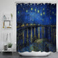 1pc Van Gogh Painting Anti-mildew Shower Curtain Polyester