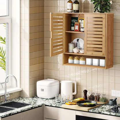 Wall Cabinet Bathroom Storage Cabinet Wall Mounted W/ Adjustable Shelves
