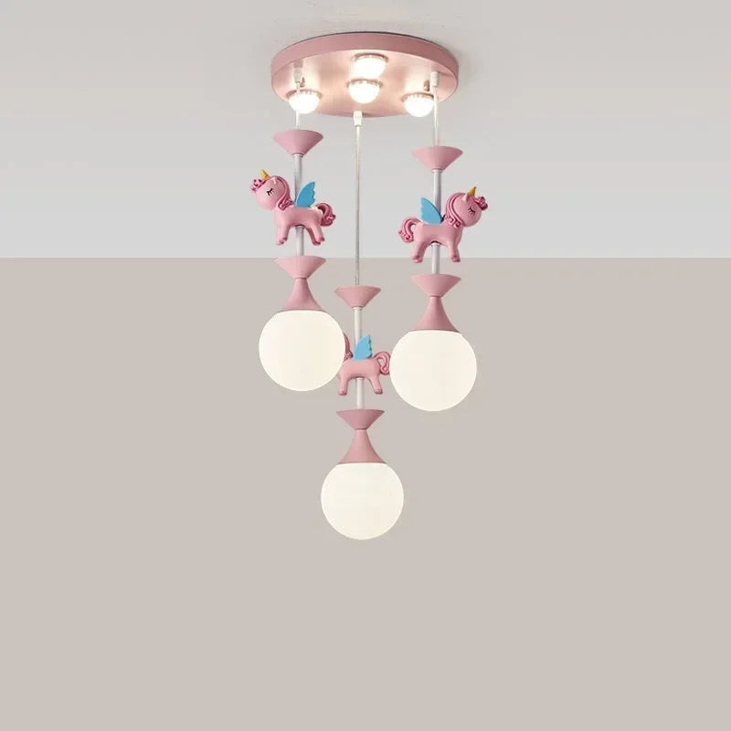 Children's room pendant princess bed cartoon boy girl Nordic creative Pegasus baby lamp