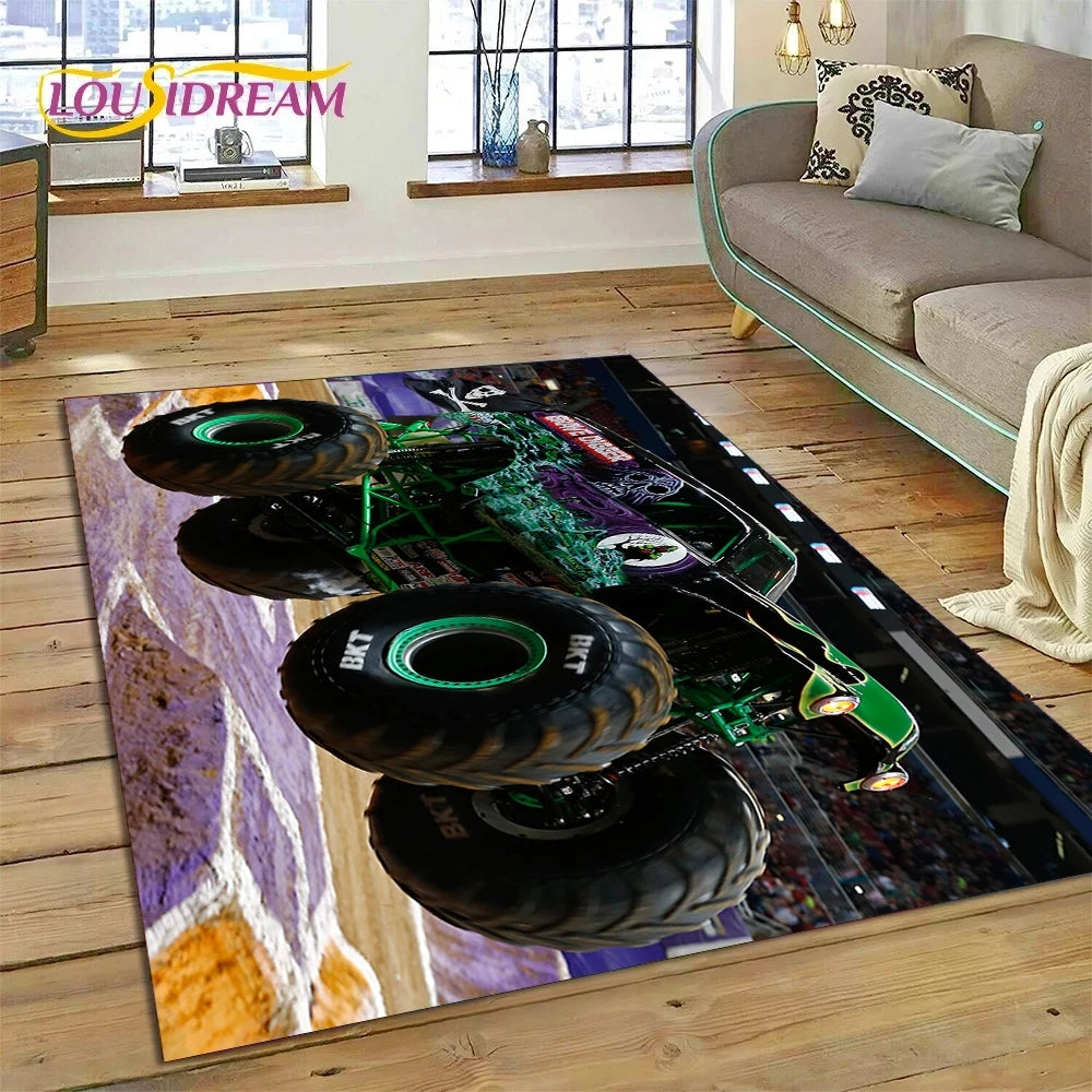 Monster Truck Monster Jam Cartoon Rug Carpet