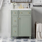 24" Bathroom Vanity Sink Cabinet 2 Drawers Soft-Close Door Storage
