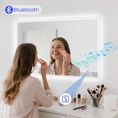24"x32" LED-Bathroom-Mirror W/ Lights, Wall-Mounted with Bluetooth Speaker