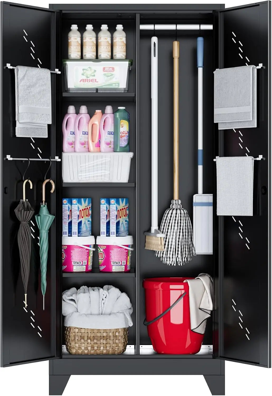 Metal Storage Cabinet W / Locking Doors, Garage, Bathroom Storage Cabinet