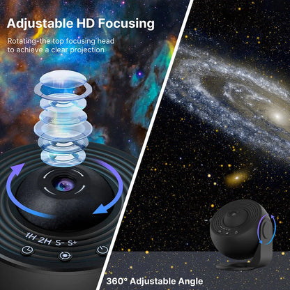 1 Galaxy Ultra Star Projector HD Image Area LED Night Light, 13 Film Discs,360° Rotate 1/2h Timer