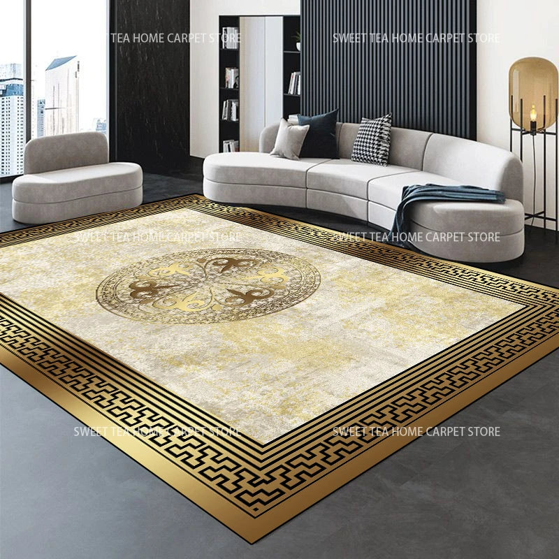 Modern Golden Luxury Carpet Large Living Room Decoration