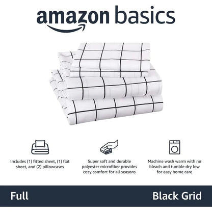 Soft Microfiber 4Piece Bed Sheet Set W / Elastic Side Pockets for Full Size Beds