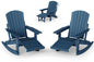 Adirondack Rocking Chair with Retractable Ottoman Set
