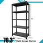 5-Layer Black Plastic Storage Rack Heavy Duty Adjustable Shelving